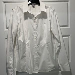 Eddie Bauer women's button -down shirt, white, size large